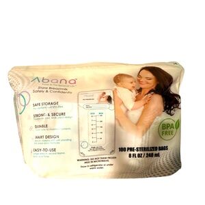 Abana Bags 100ct 8oz Pre-Sterilized Bags Breast Pump Milk